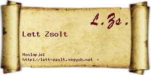 Lett Zsolt névjegykártya