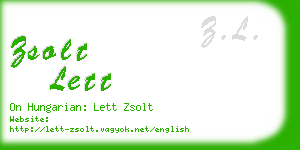 zsolt lett business card